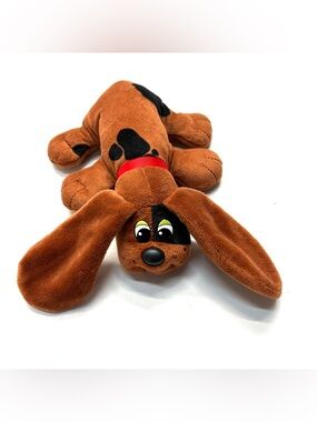 Hasbro Pound Puppies Puppy Plush Brown Dog Red Collar Stuffed Animal